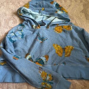 Urban Outfitters Blue and Yellow Butterfly Poncho